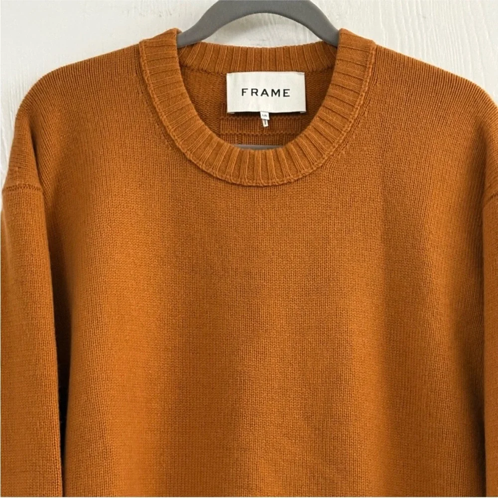 Frame Denim Men's Cashmere Crewneck Sweater in Mustard Size L